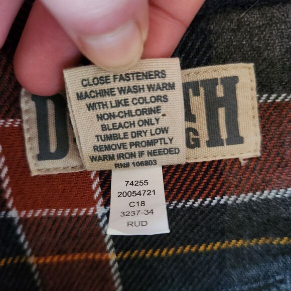 Duluth Trading Co. Mens Fleece Lined Button Up Coat Jacket 3XL Blue Red Plaid - Picture 5 of 7